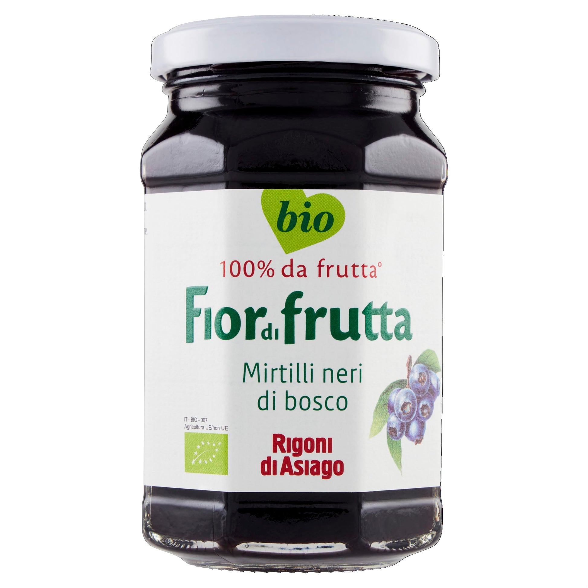 Rigoni Di Asiago Fiordifrutta Organic Fruit Spread, Wild Blueberry, 6 Count