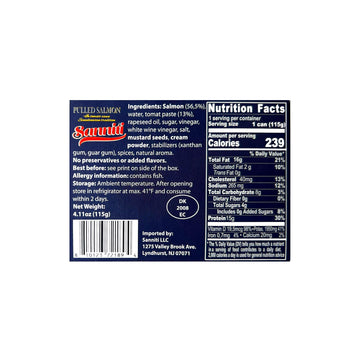 Sanniti Pulled Salmon In Tomato Sauce | Natural Source Of Omega 3 | Ready To Eat, 4.1 Oz (Pack Of 2)