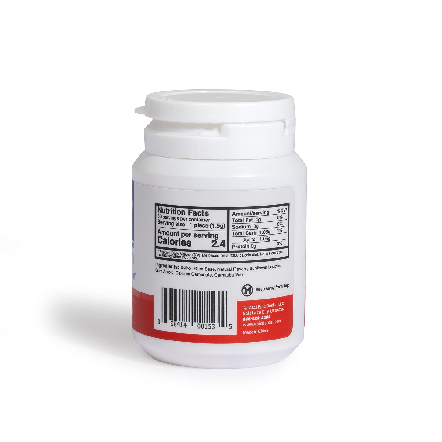 Epic Xylitol Chewing Gum - Sugar Free & Aspartame Free Chewing Gum Sweetened W/Xylitol For Dry Mouth & Gum Health (Cinnamon, 50-Piece Bottle, 3 Bottles)