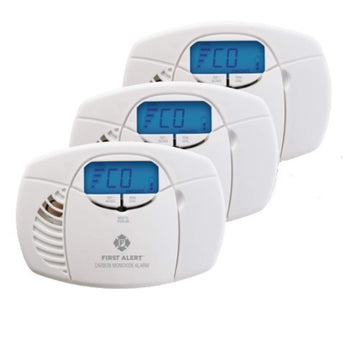 First Alert Co410 Digital Carbon Monoxide Detector 3-Pack | Battery Operated Carbon Monoxide Alarm With Digital Display And Peak