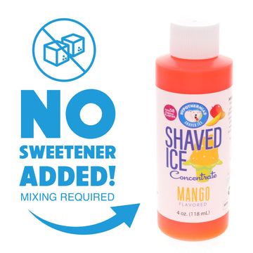 Hypothermias Shaved Ice And Snow Cone Syrup Unsweetened Flavor Concentrate - 4 Fl Oz - Makes 1 Gallon Of Ready To Use Syrup - Ma