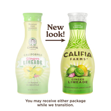 Califia Farms - Ginger Limeade Juice, 48 Oz | Homestyle All Natural | Fruit Beverage | Pure Squeezed | Vitamin C | Vegan | Bpa-F