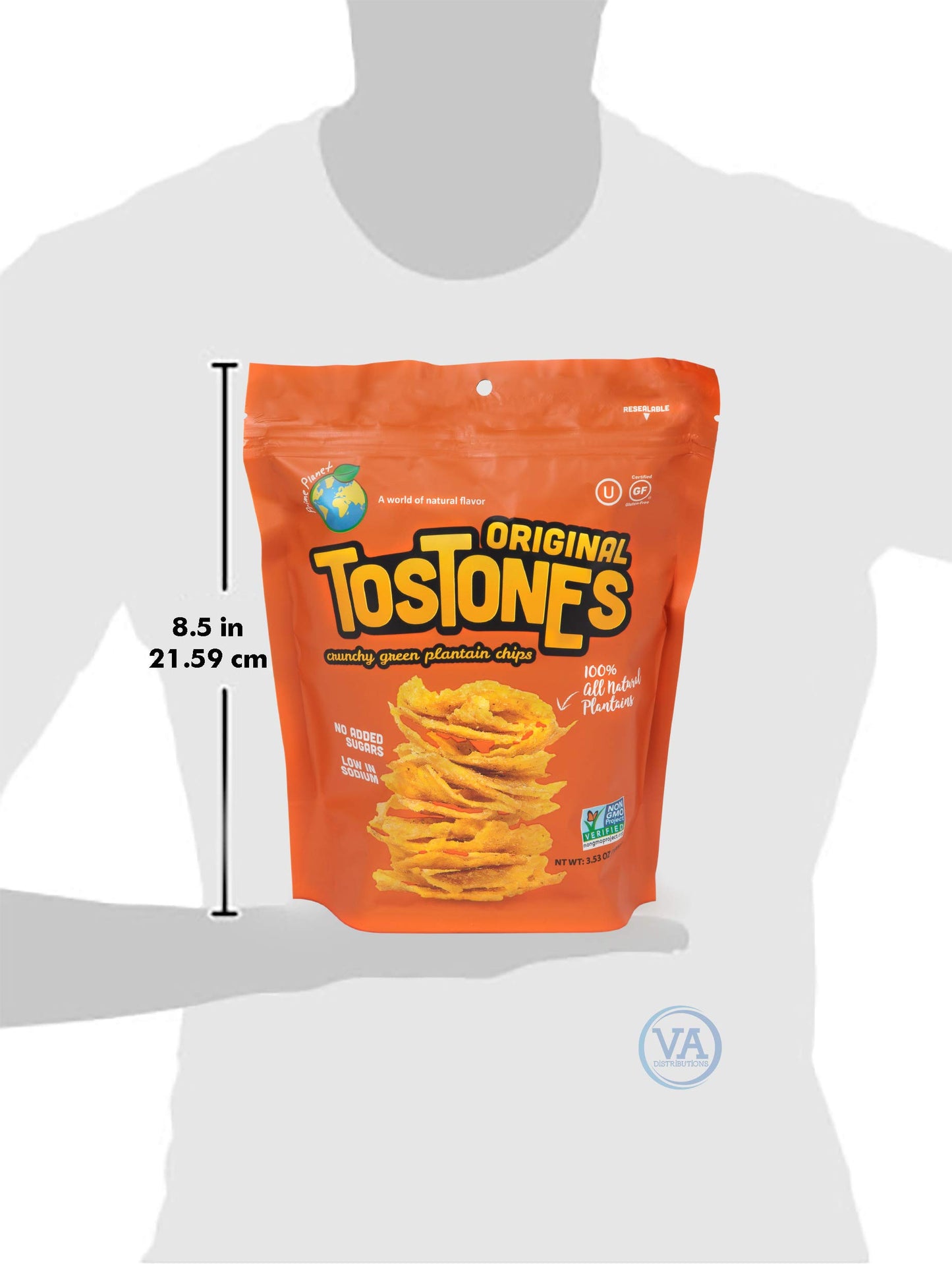 Tostones, Green Plantains, Re-Sealable Bag, Crunchy Chips, Plantains, Palm Oil And Salt, 3.53 Oz Per Unit, Original, 1 Pack,
