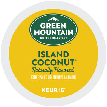 Green Mountain Coffee Roasters Island Coconut, Keurig Single-Serve K-Cup Pod, Flavored Light Roast Coffee Pods, 72 Count