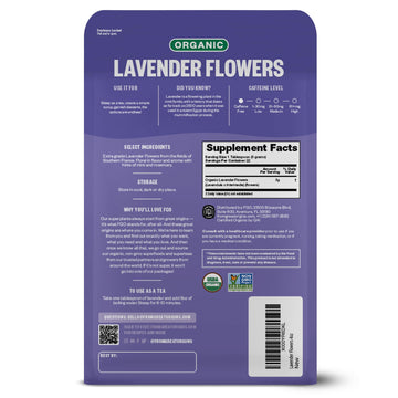 FGO Organic Dried Lavender Flowers, Extra Grade Dried Buds, Imported From France for Culinary or Sachet Bags, 4oz, Packaging May