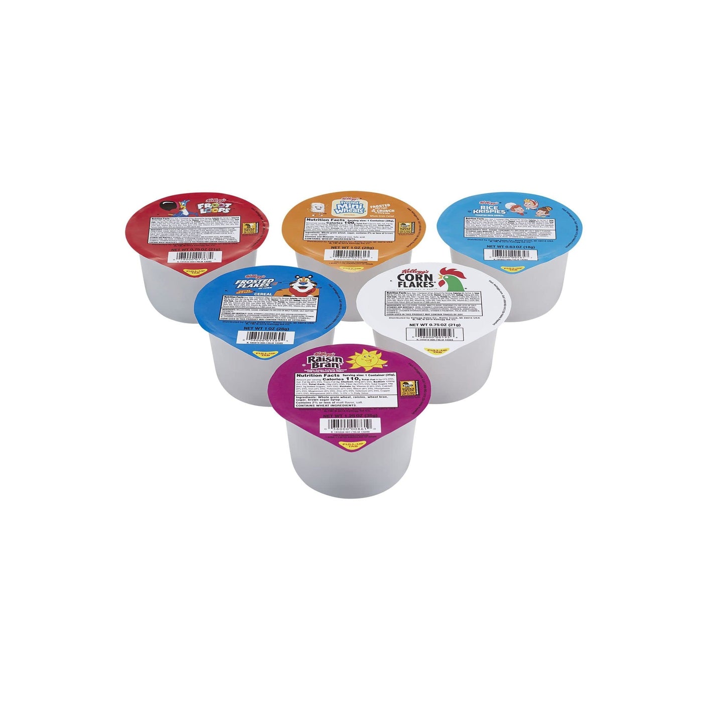 Kelloggs Breakfast Cereal Cups, Variety Pack of 96, 1 Ounce Each, Kids Snacks, Family Breakfast