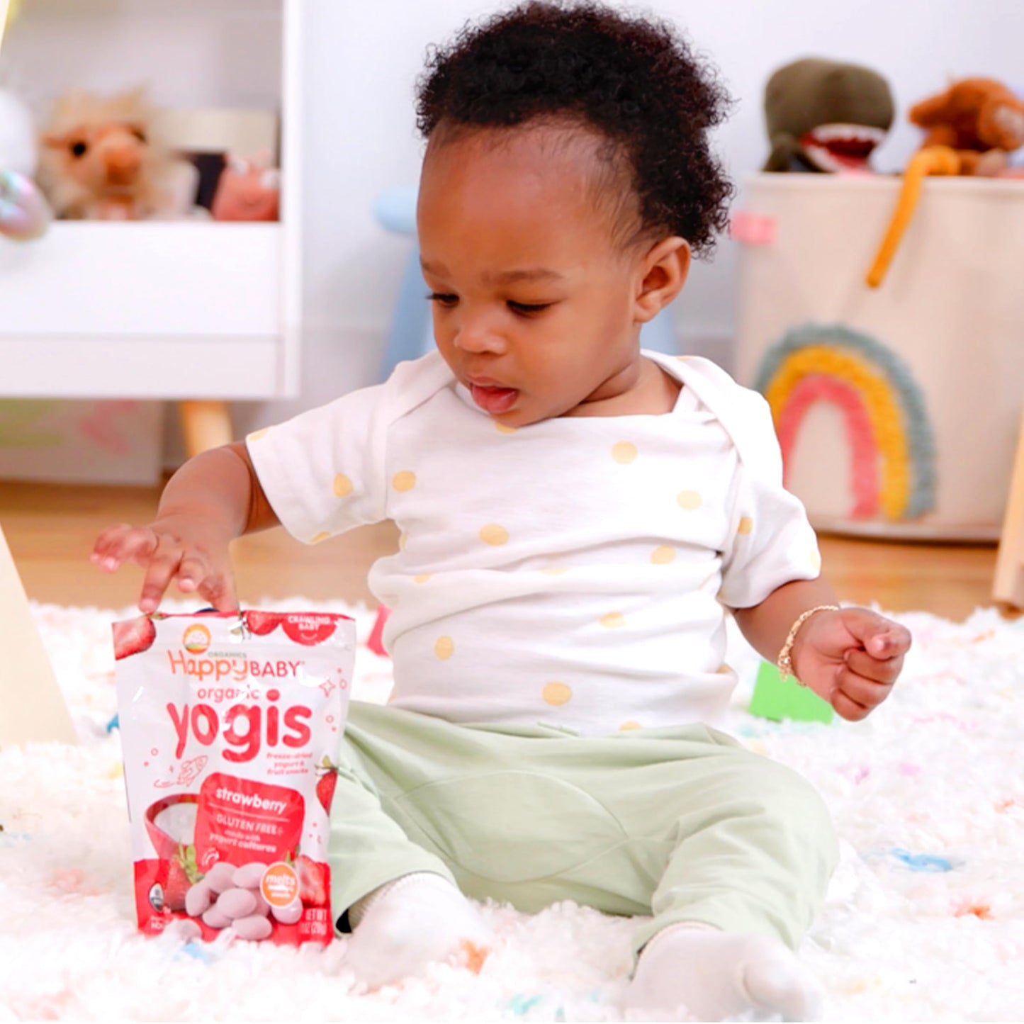 Happy Baby Organics Yogis Freeze-Dried Yogurt & Fruit Snacks, Variety Pack, 1 Ounce (Pack Of 6)