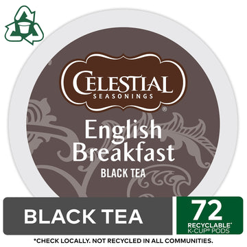 Celestial Seasonings English Breakfast Tea Keurig Single-Serve K-Cup Pods, 72 Count