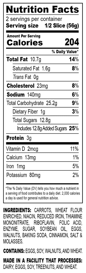 Nadel - NATURALLY DELICIOUS CARROT CAKE SLICES (4 Pack) Sweet Breads & Cakes, Back to School lunch snack, breakfast bar