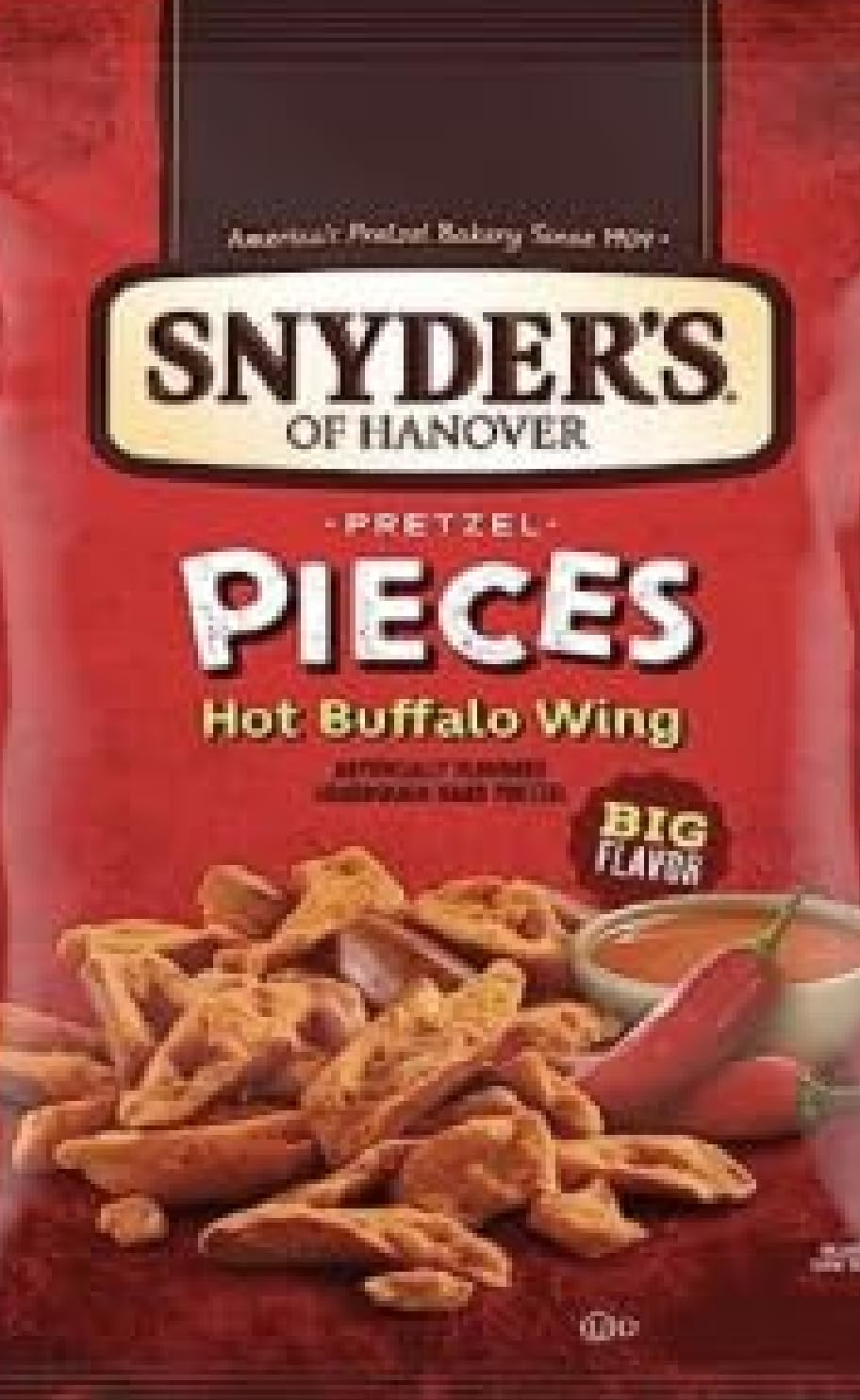 Snyder'S Hot Buffalo Wing Pretzels - 2.25 Ounce Bags, 10 Bag Set, Spicy Snack