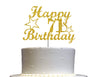 RokAPary 71st Birthday Cake Topper, Gold Glitter, Sturdy Double-Sided, Acrylic, Model RCT217
