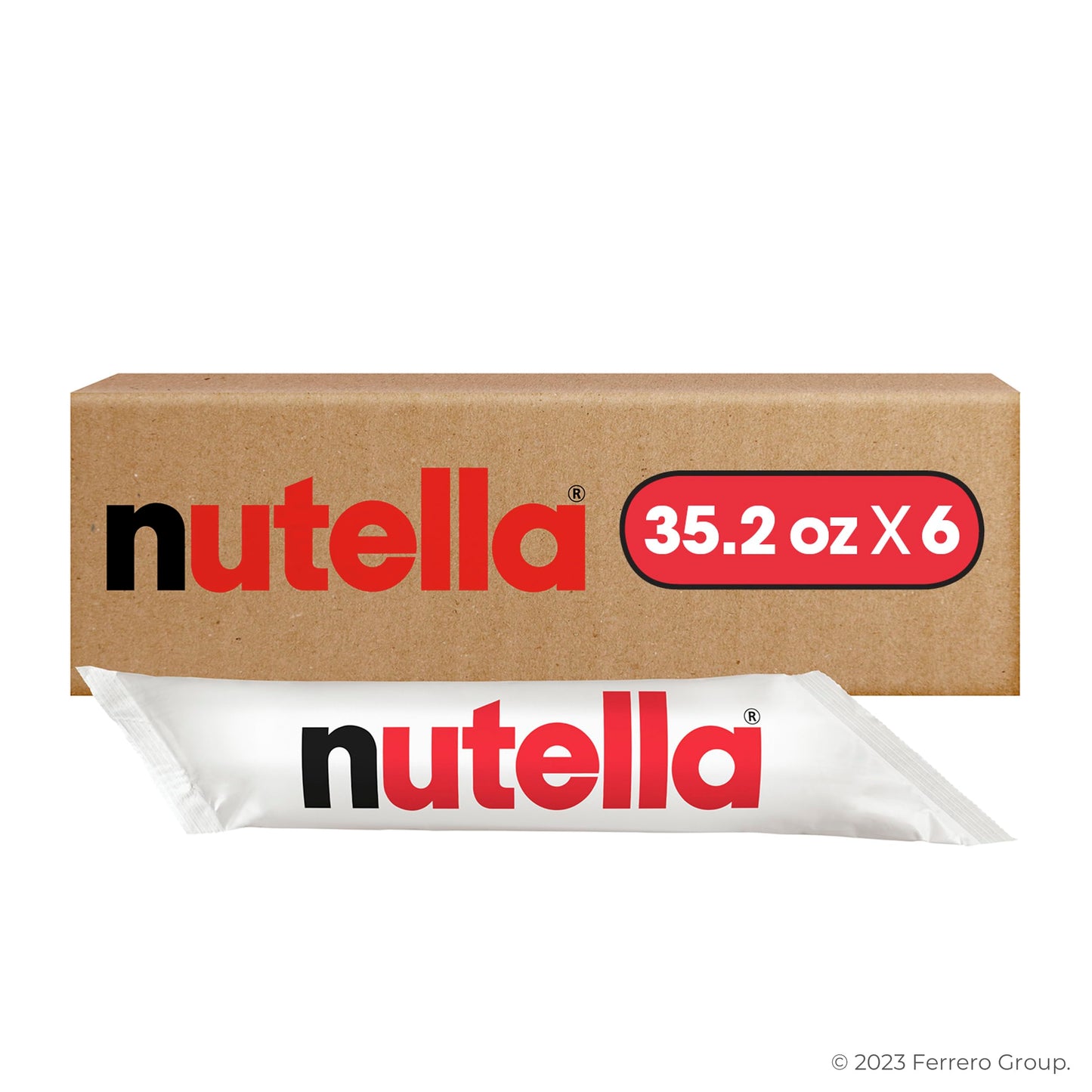 Nutella Hazelnut Spread Piping Bags, 6 Bags, Baking Supplies, Great For Restaurants And Bakeries, 211.2 Oz Total