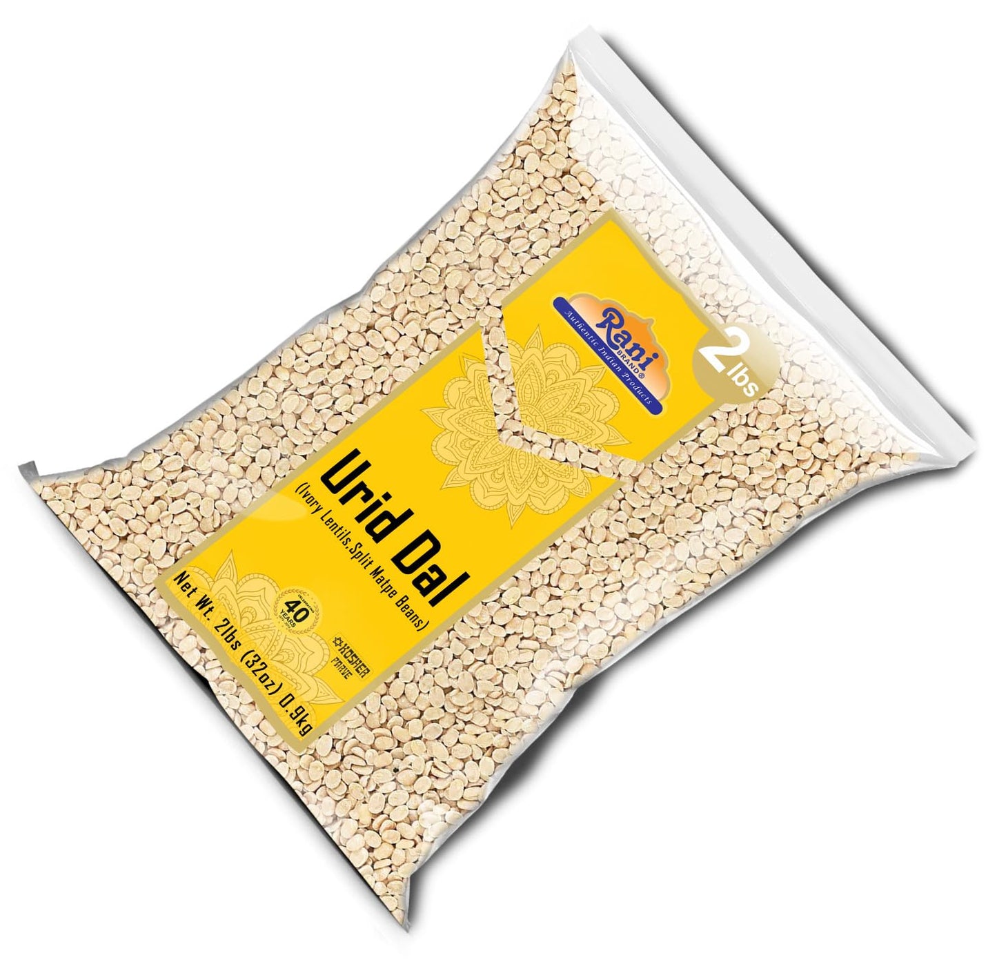 Rani Urid/Urad Dal (Split Matpe Beans Skinless) Indian Lentils 32Oz (2Lbs) 908G ~ All Natural | Gluten Friendly | Non-Gmo | Kosher | Vegan | Indian Origin