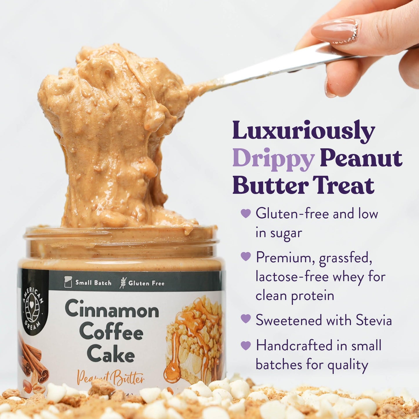 American Dream Nut Butter - Gluten-Free Cinnamon Coffee Cake Peanut Butter