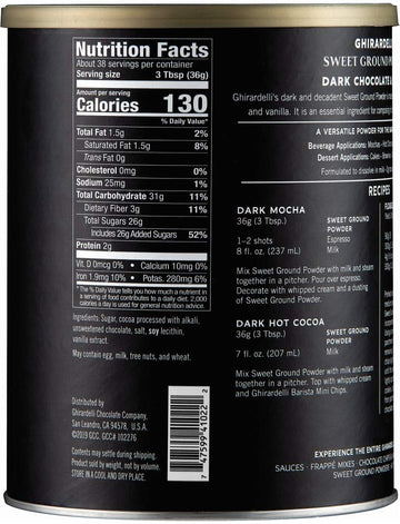 Ghirardelli Dark Chocolate & Cocoa - Sweet Ground Powder, Chocolate, 3 Lb