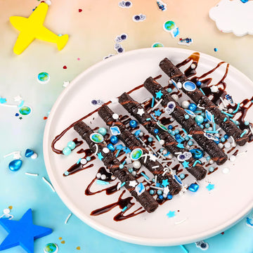 Blue Sprinkles For Cake Decorating 6Ounce - Sprinkles For Cupcakes Topper Cookie - Galaxy Sprinkles Mix Cake Decorations For Kid