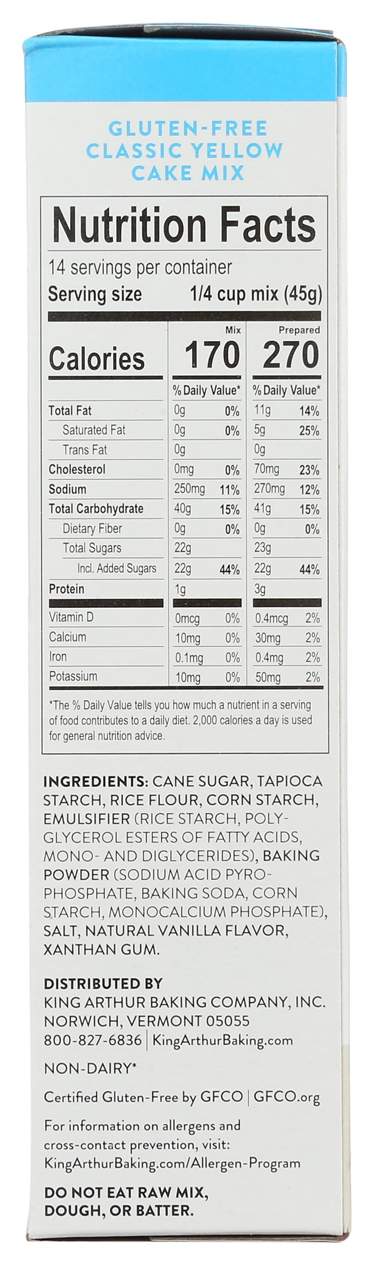 King Arthur Cake Mix, Yellow, 22 Ounce