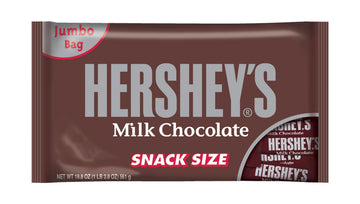 HERSHEYS Milk Chocolate Snack Size, Candy Jumbo Bag, 19.8 oz
