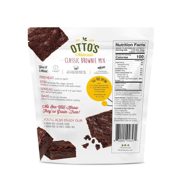 Ottos Naturals Grain-Free Paleo Double Chocolate Brownie Mix 11.1 Oz. 6 Pack, Top 9 Allergen-Free, Organic Cassava Flour, Glute