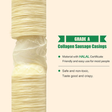 Fairsky Edible Drying Sausage Casing Collagen Sausage Casings For Flavorous Homemade Sausages 14M/46Ft, Diameter 19Mm/ 3/4, 1 Roll