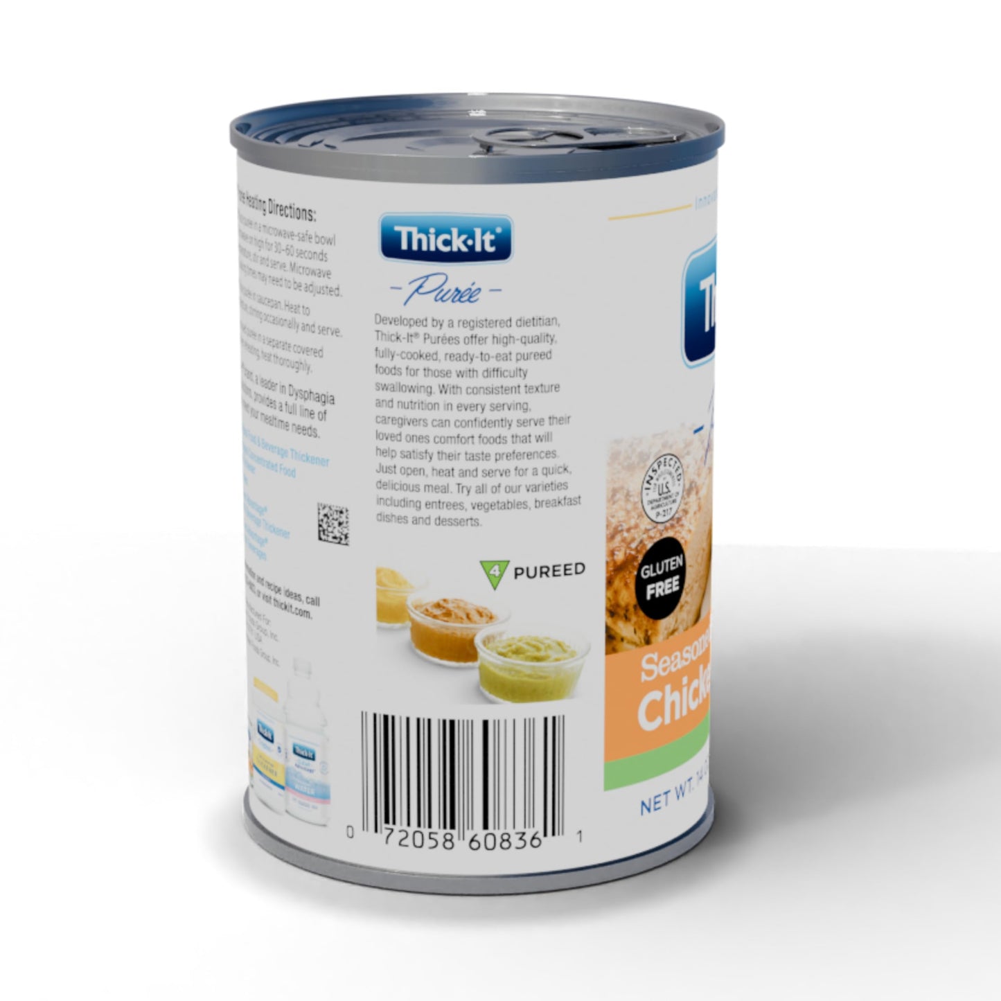 Thick-It Pureed Seasoned Chicken Patty (IDDSI) Made with Real Chicken Savory Flavor Digestible Swallowing Aid Simple-to-Use 15 oz Can (12 Pack)