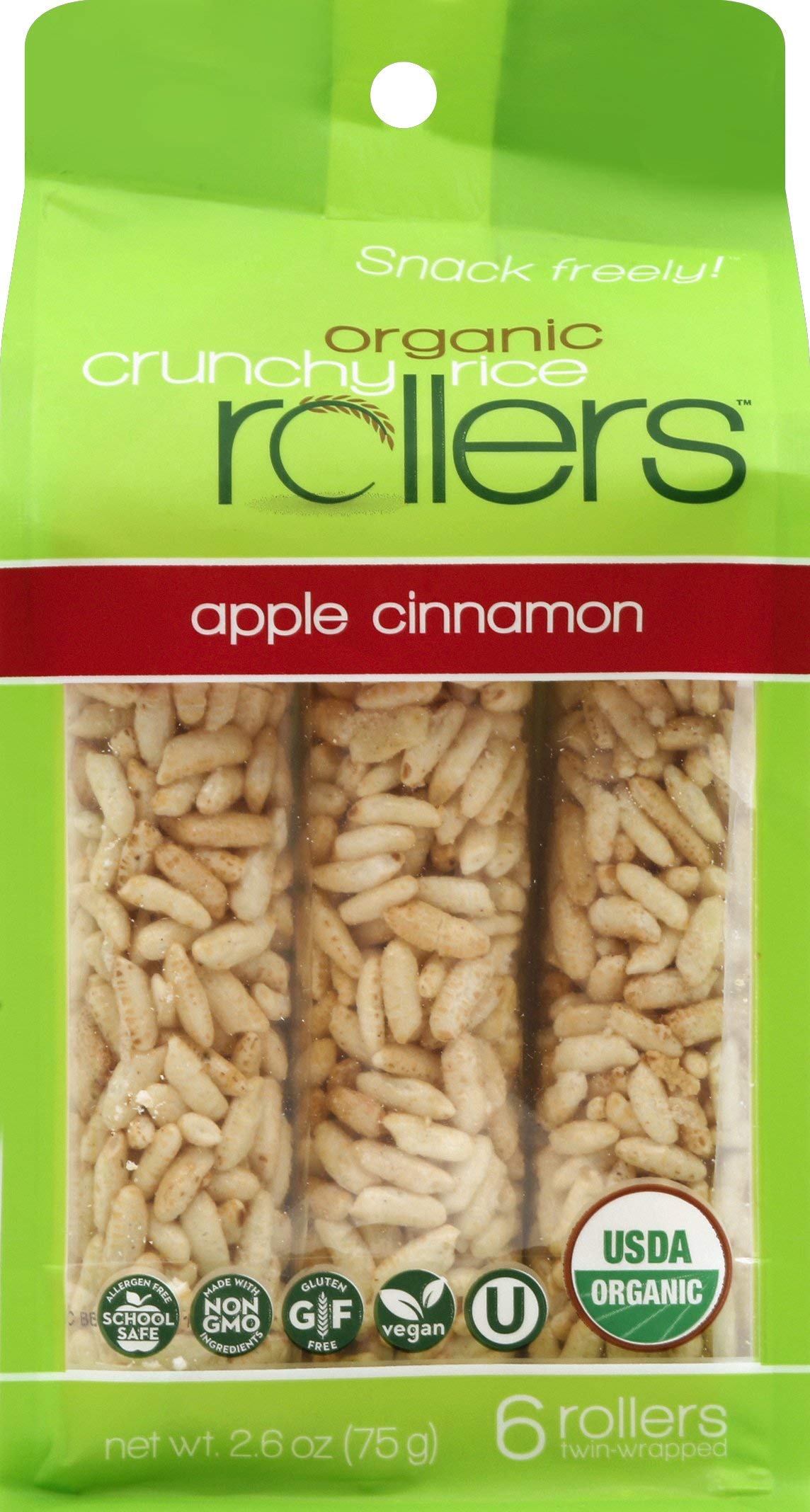 Crunchy Rollers - Rollrice Aple Cinnamon - Case Of 8-2.6 Oz