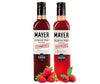 Mayer Premium Handcrafted Fruit Syrups, Vegan & Gluten Free, 16.9 Fl Oz (Pack of 2) - Strawberry & Raspberry, All-Natural Ingredients
