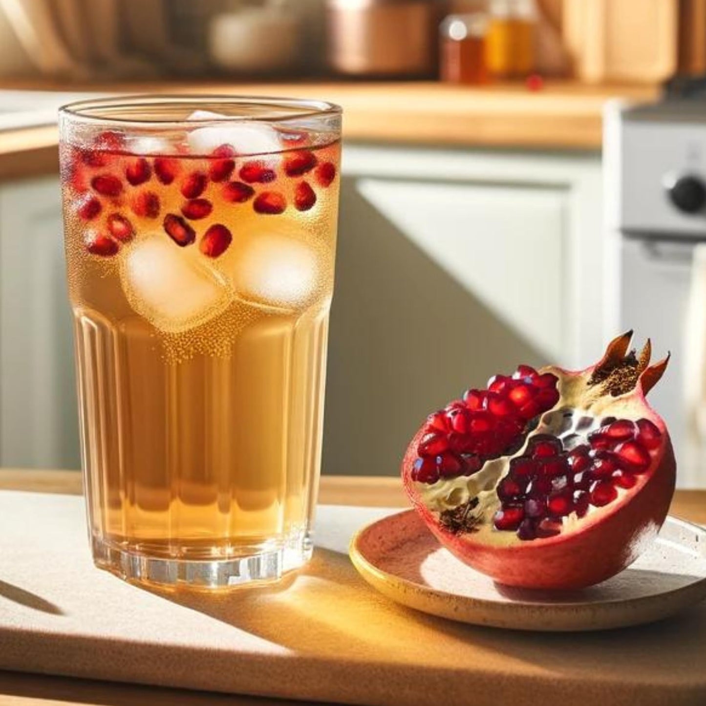 Waka Instant Green Tea Mix, Pomegranate Flavored - 100% Tea Leaves, No Additives, Unsweetened Travel Size Tea Powder - Easy Quic