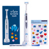 Triple Bristle Kids Sonic Toothbrush 1 Pack 3-Sided Brushing To Clean Teeth And Gums Dentist Created & Approved Fun Sticker