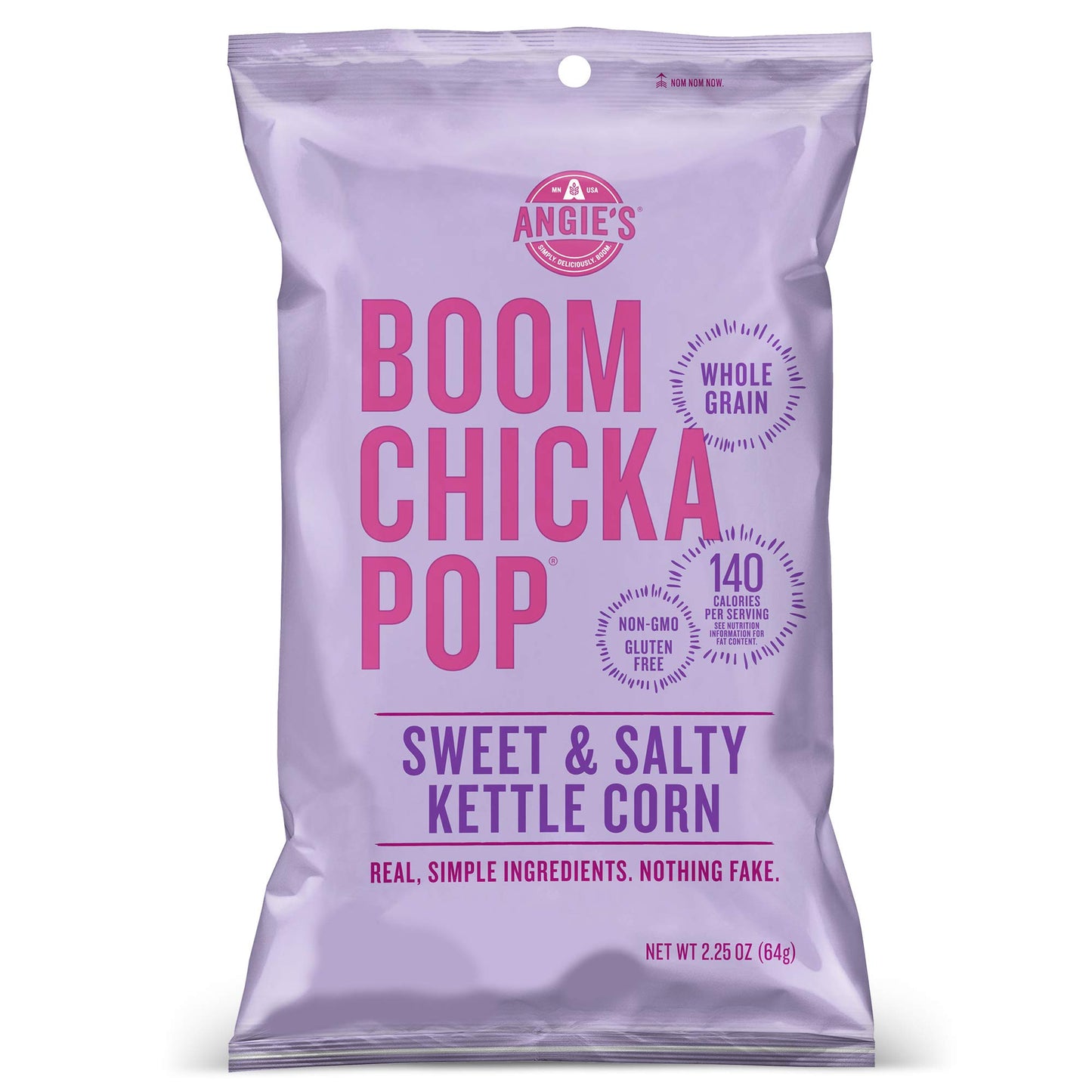 Angies BOOMCHICKAPOP Sweet & Salty Kettle Corn Popcorn, 2.25 Ounce (Pack of 12)
