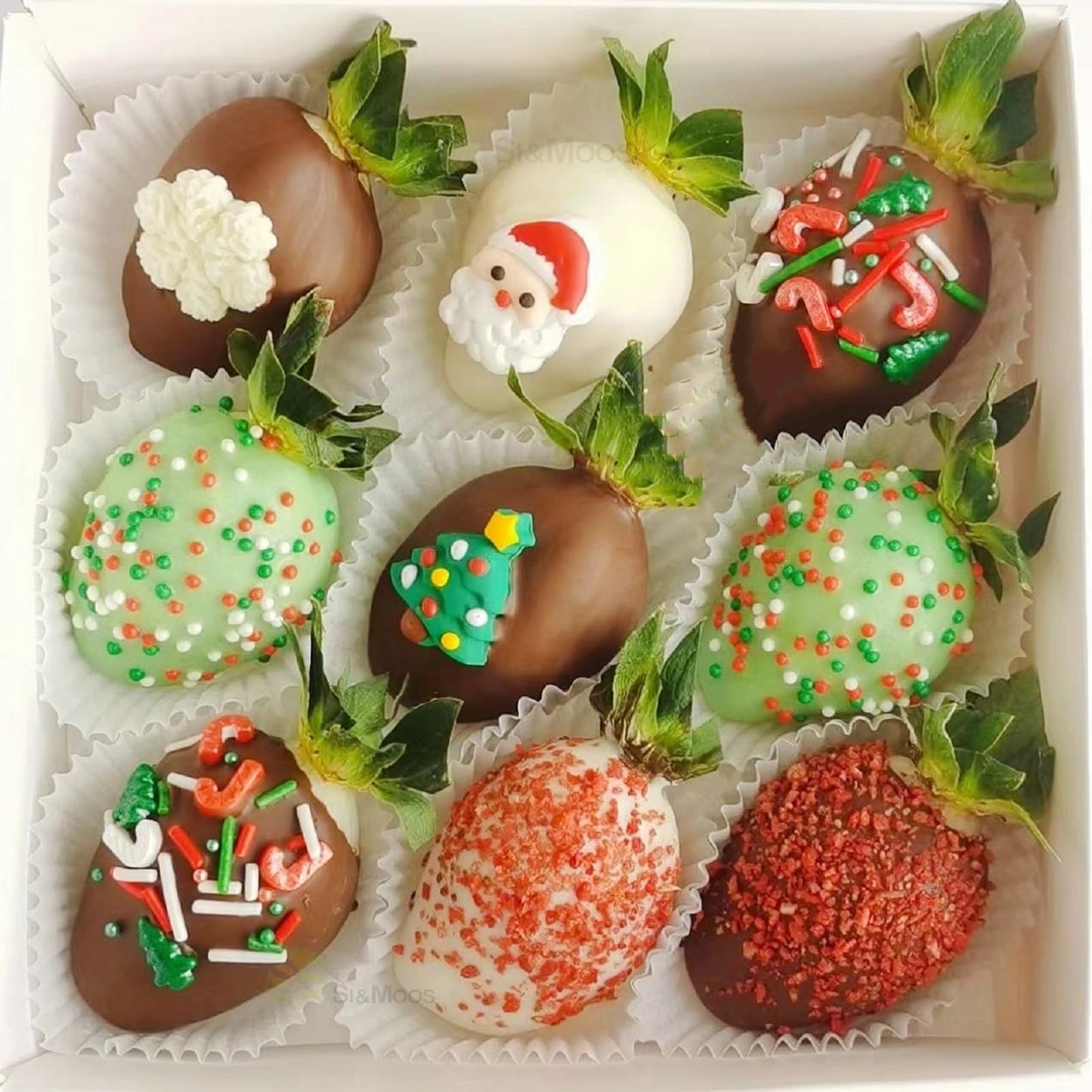 SE Si&Moos Red Green and White Jimmy Sprinkles for Cake Decorating Christmas Cookie Decorations Christmas Jimmy Sprinkles Edible
