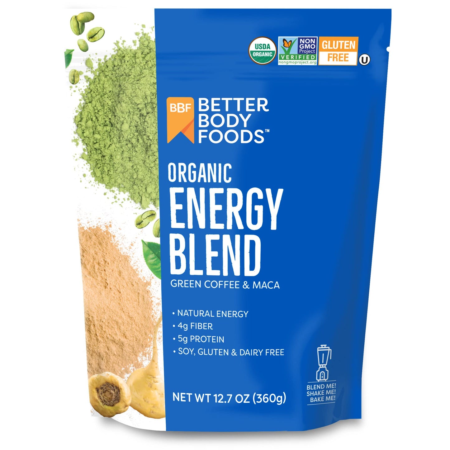 BetterBody Foods Organic Energy Blend, Plant-Based, Gluten-Free, Non-GMO, 12.7 Ounces