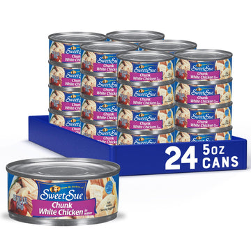 Sweet Sue Chunk White Chicken in Water, 5 oz Can (Pack of 24) - Gluten Free, Keto Friendly, 11g Protein per Serving
