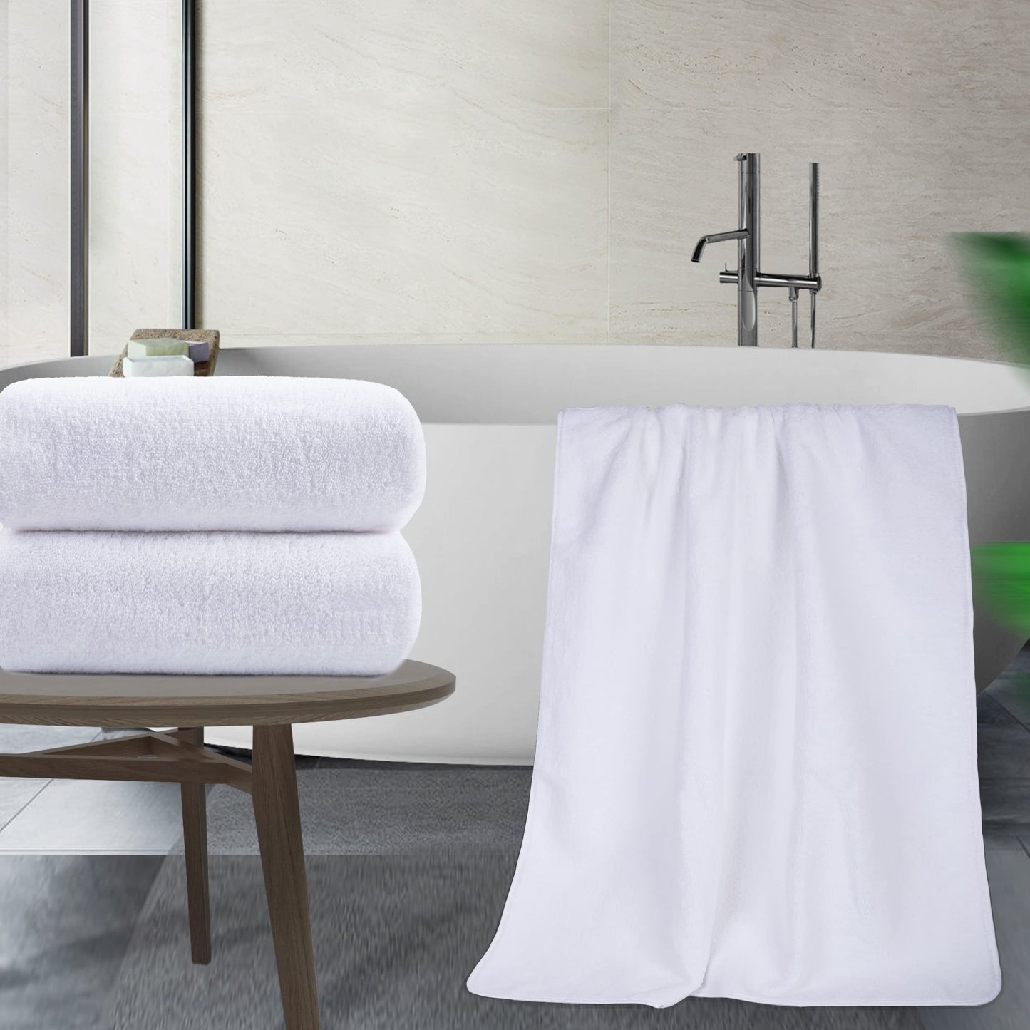 Polyte Quick Dry Lint Free Microfiber Bath Sheet, 35 X 70 In, Pack Of 2 (White)
