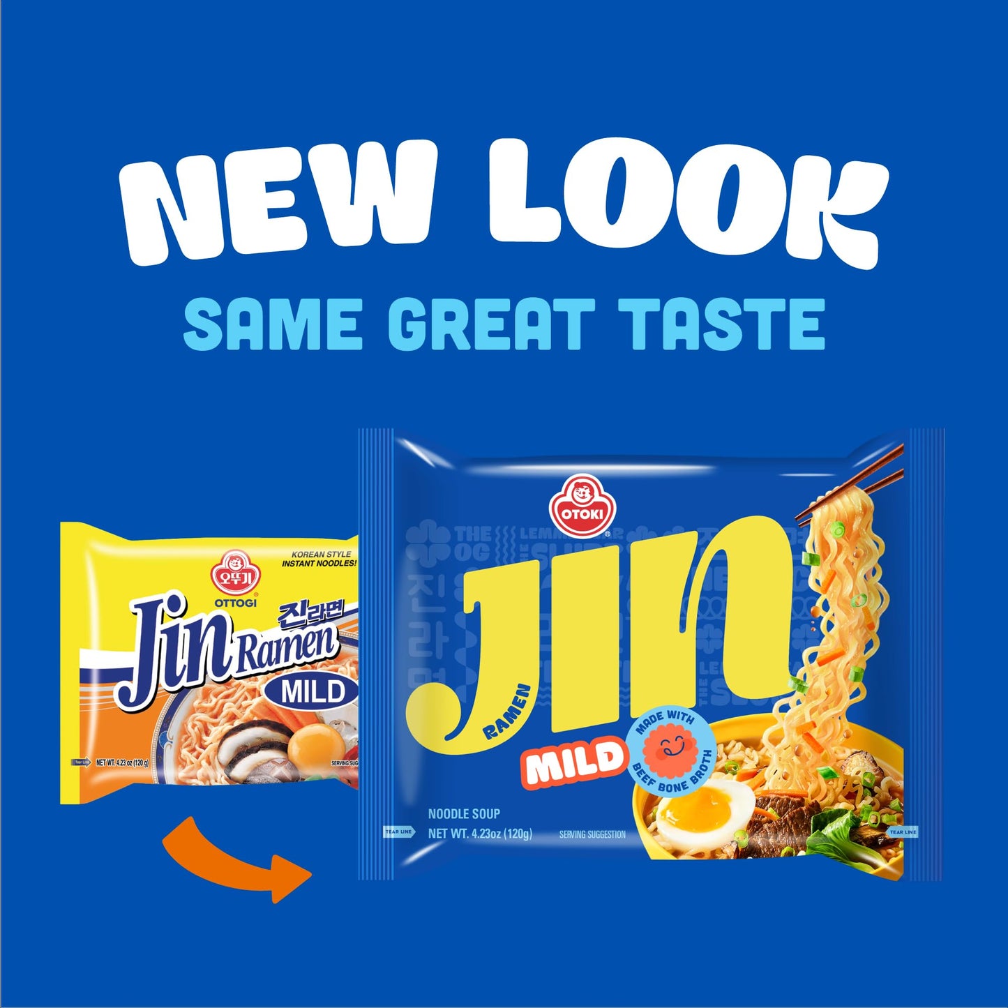 Otoki Jin Ramen Mild Flavor, Authentic Korean Instant Noodles, Genuine Korean Ramen Soup Mix, Savory & Rich Quick & Easy Meal 4.