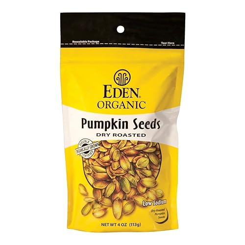 Eden Organic Pumpkin Seeds, Dry Roasted, 4-Ounce Resealable Bags (Pack of 15)