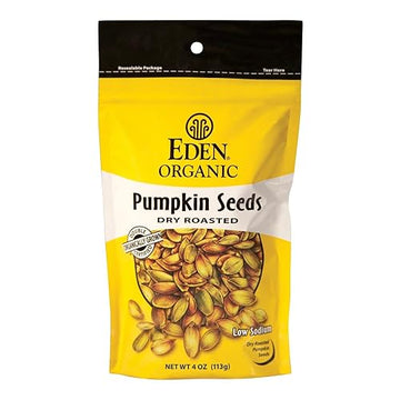 Eden Organic Pumpkin Seeds, Dry Roasted, 4-Ounce Resealable Bags (Pack of 15)