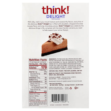 Think! Chocolate Mousse Pie Protein Bar 10 Count, 1.2 Oz