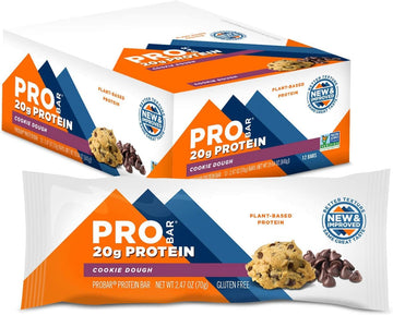 Probar - Base Protein Bar, Cookie Dough, Non-Gmo, Gluten-Free, Healthy, Plant-Based Whole Food Ingredients, Natural Energy (12 C