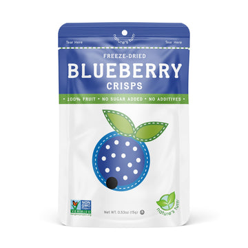 Natures Turn Freeze-Dried Fruit Snacks, Blueberry Crisps, Pack Of 12 (0.53 Oz Each)