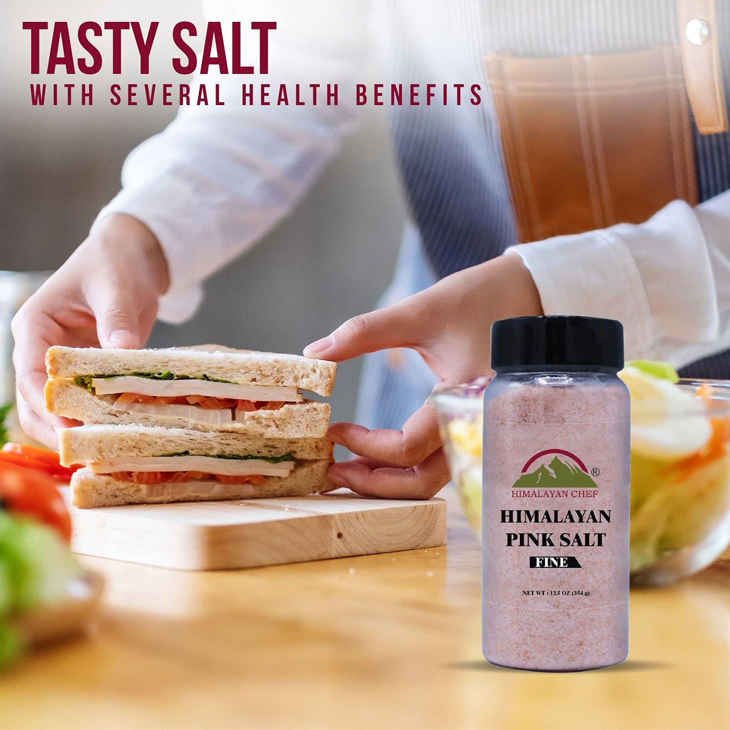Himalayan Chef Pink Salt Shaker - 12.5 oz, Natural Himalayan Salt, Convenient Size, Ideal for Cooking and Seasoning