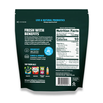 Cleveland Kitchen Classic Kraut, Lightly Fermented Vegetables, Fresh & Crunchy Sauerkraut, Live & Natural Probiotics, 16 oz