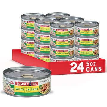 Bumble Bee Premium White Chicken In Water, High Protein Food, Keto Food And Snacks, Gluten Free Food, High Protein Snacks, Bulk Canned Chicken Breast In Water, Canned Meat, 5 Ounce (Pack Of 24)