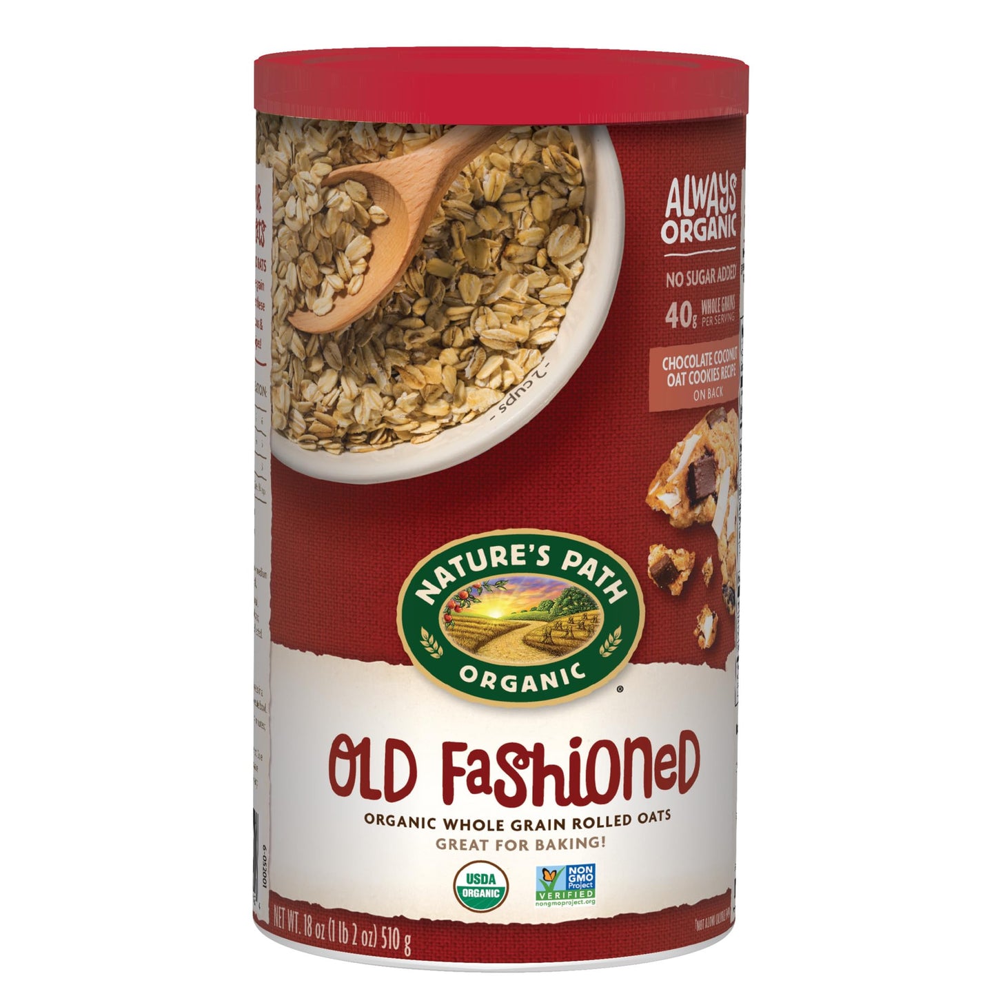 Natures Path Organic Old Fashioned Oats Instant Oatmeal, 18 oz (Pack of 1), Non-GMO