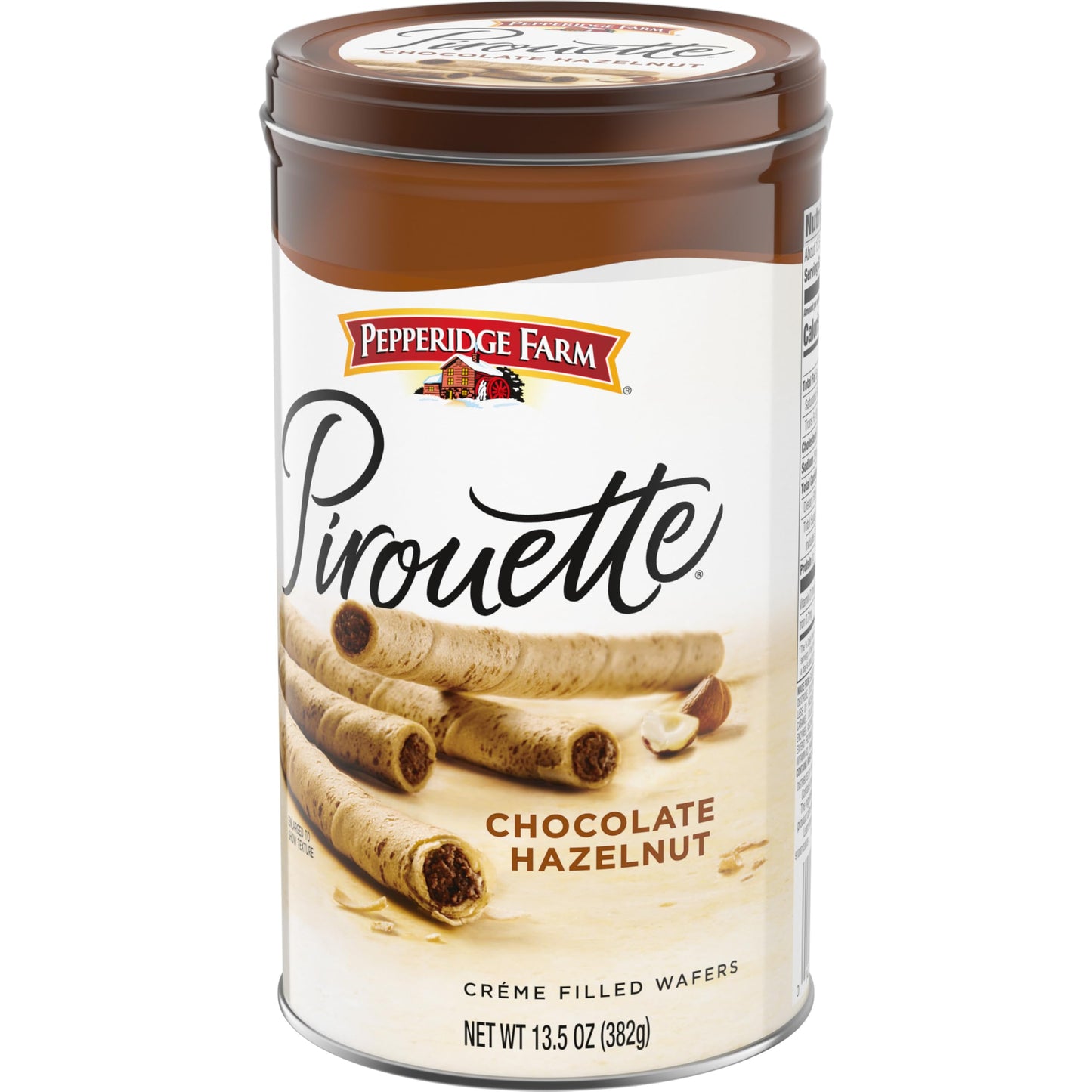 Pepperidge Farm Pirouette Cookies, Chocolate Hazelnut Cr me Filled Wafers, 13.5 Oz Tin (Pack of 2)