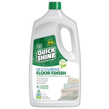 Quick Shine Multi Surface Floor Finish, 64oz - Cleaner & Polish for Hardwood, Laminate, Tile & Stone, Safer Choice with Clean Shine Technology