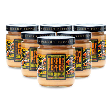 Desert Pepper Trading Con Queso Dip with Flame-Roasted Red, Green Chiles and Golden Cheddar Cheese, Gluten-Free, Low Carb Snack