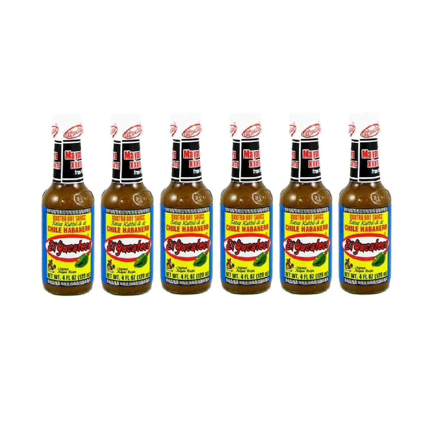El Yucateco Sauce Habanero Xtra Hot, 4 Fl Oz (Pack Of 6)