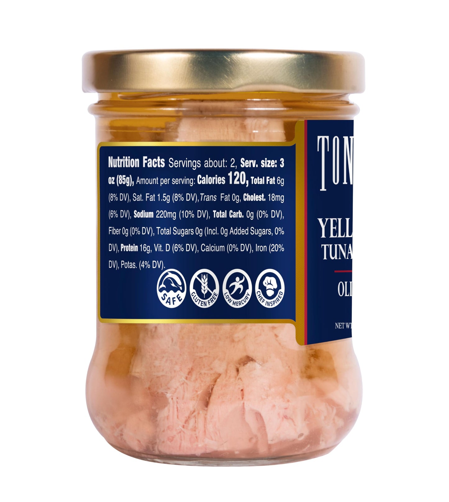 Tonnino Yellowfin Tuna In Olive Oil 6.7Oz - Gluten-Free, Omega-3 Rich, 6-Pack - High Protein, Kosher Certified, Tuna Packets Rea