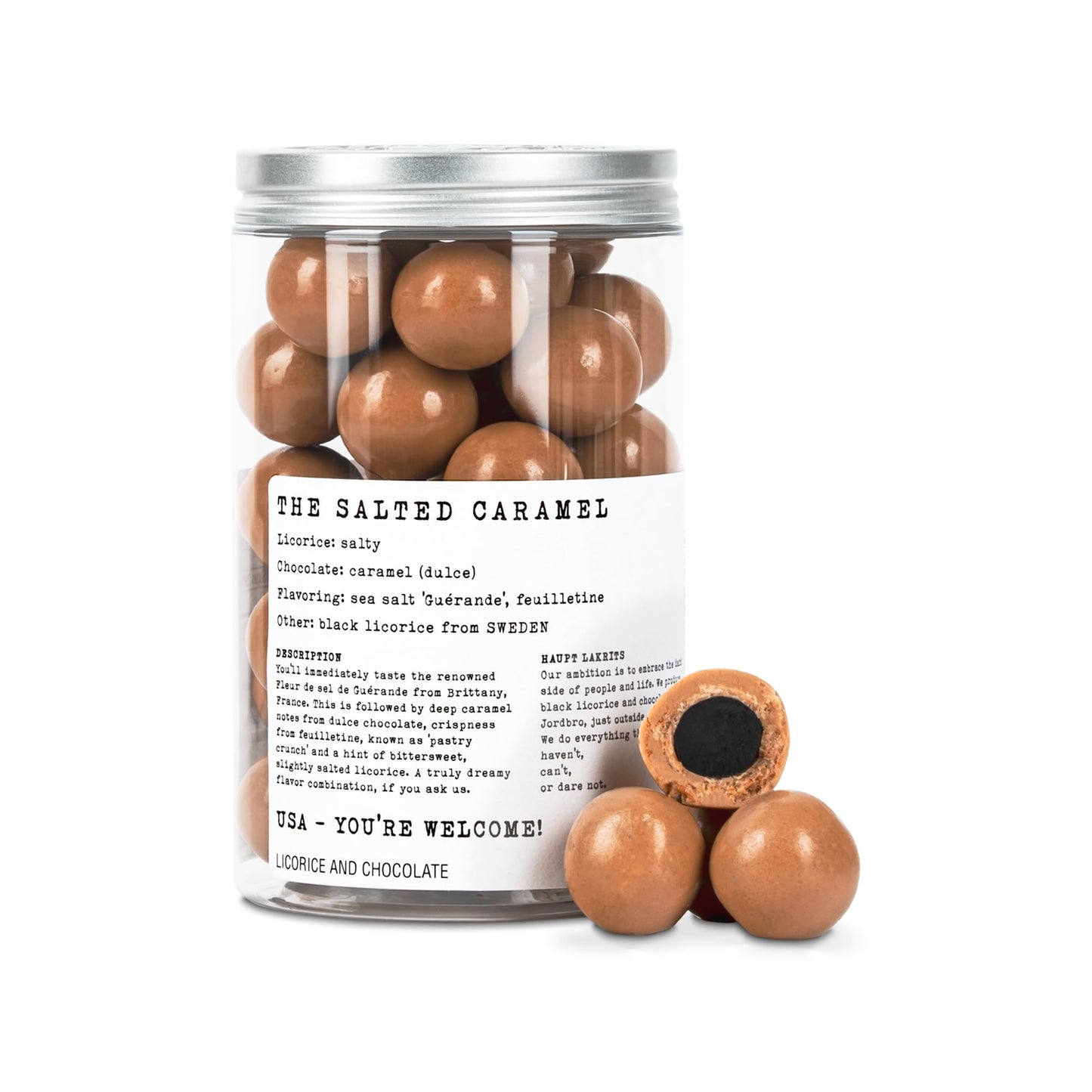 Haupt Lakrits The Salted Caramel - Salty Black Licorice with Caramelized Dulce Chocolate, Crispy Feuilletine & French Sea Salt -